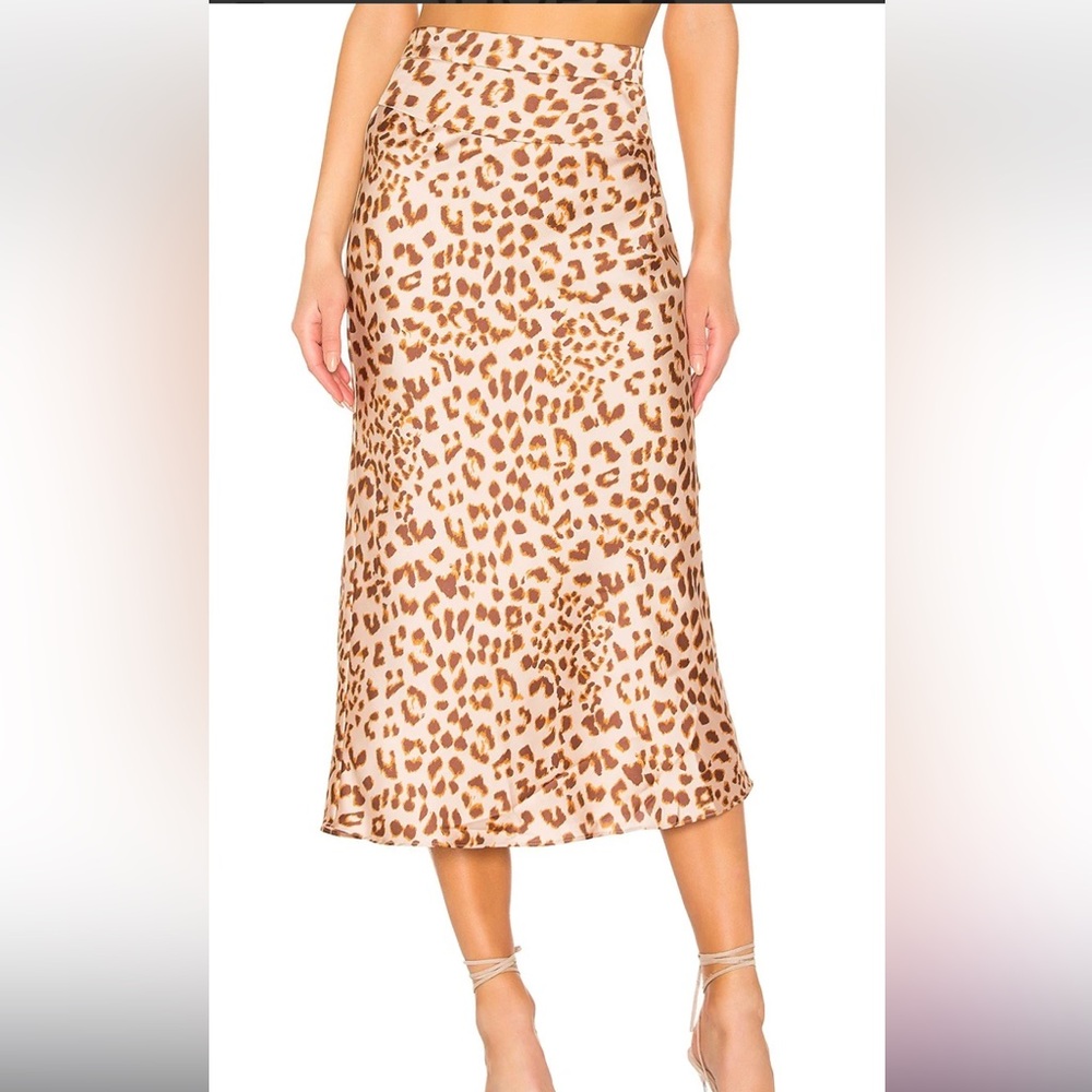Free People Normani Bias Midi Skirt - sz 2 in leopard -NWT